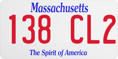 MA license plate 138CL2