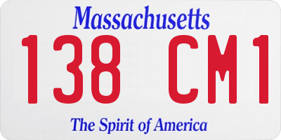 MA license plate 138CM1