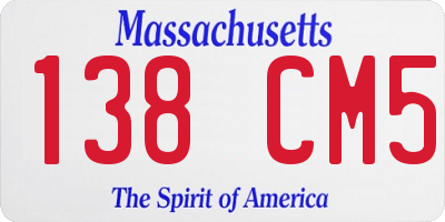 MA license plate 138CM5