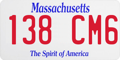 MA license plate 138CM6