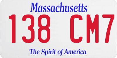 MA license plate 138CM7