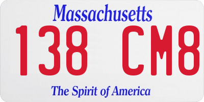MA license plate 138CM8