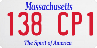 MA license plate 138CP1