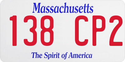 MA license plate 138CP2