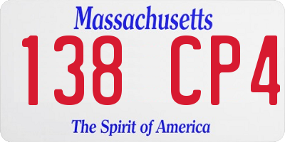 MA license plate 138CP4