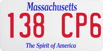 MA license plate 138CP6