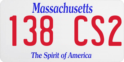 MA license plate 138CS2