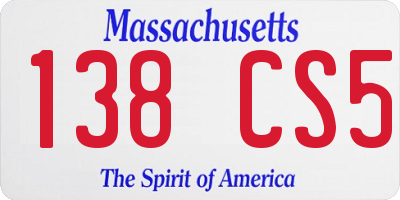 MA license plate 138CS5