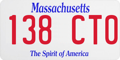 MA license plate 138CT0