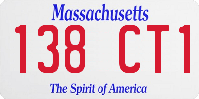 MA license plate 138CT1