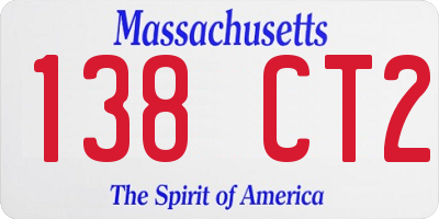 MA license plate 138CT2