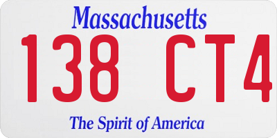 MA license plate 138CT4