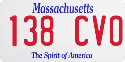 MA license plate 138CV0