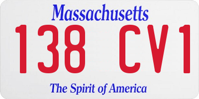 MA license plate 138CV1