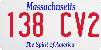 MA license plate 138CV2