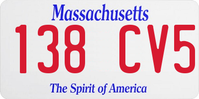 MA license plate 138CV5