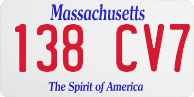 MA license plate 138CV7
