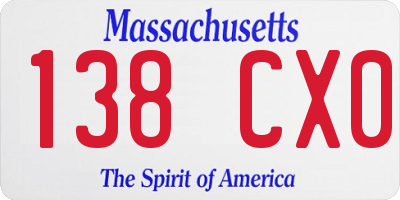 MA license plate 138CX0