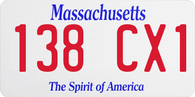 MA license plate 138CX1