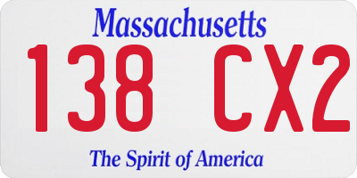 MA license plate 138CX2