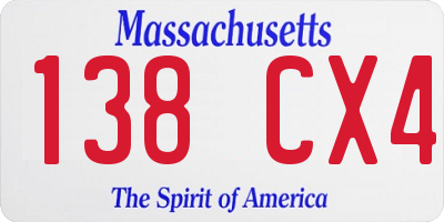 MA license plate 138CX4