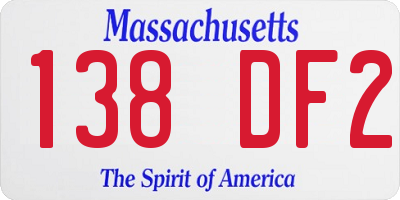 MA license plate 138DF2