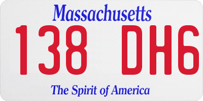MA license plate 138DH6