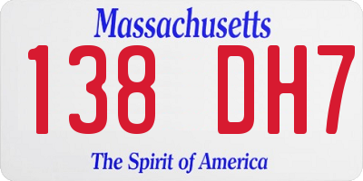 MA license plate 138DH7