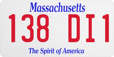 MA license plate 138DI1