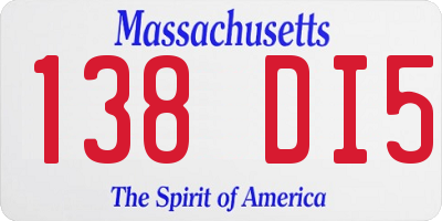 MA license plate 138DI5
