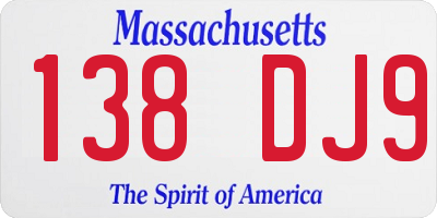 MA license plate 138DJ9