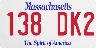 MA license plate 138DK2