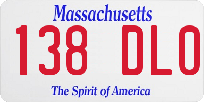 MA license plate 138DL0
