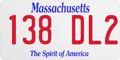 MA license plate 138DL2
