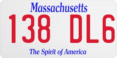 MA license plate 138DL6