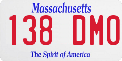 MA license plate 138DM0