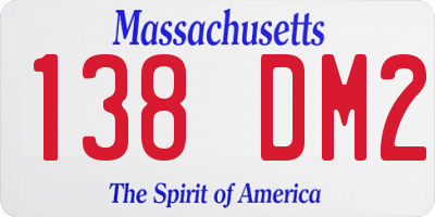 MA license plate 138DM2
