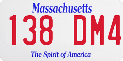 MA license plate 138DM4