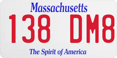 MA license plate 138DM8