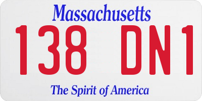 MA license plate 138DN1