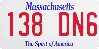 MA license plate 138DN6