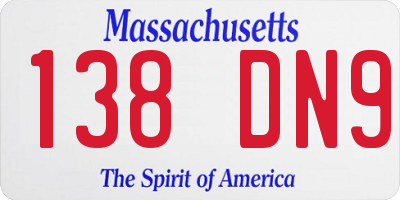 MA license plate 138DN9