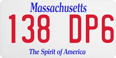 MA license plate 138DP6
