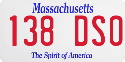 MA license plate 138DS0
