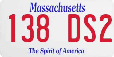 MA license plate 138DS2