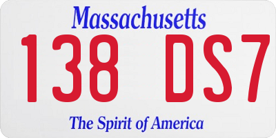 MA license plate 138DS7