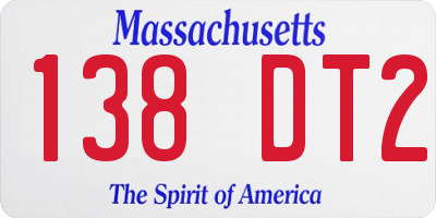 MA license plate 138DT2