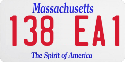 MA license plate 138EA1