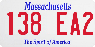 MA license plate 138EA2