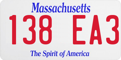 MA license plate 138EA3